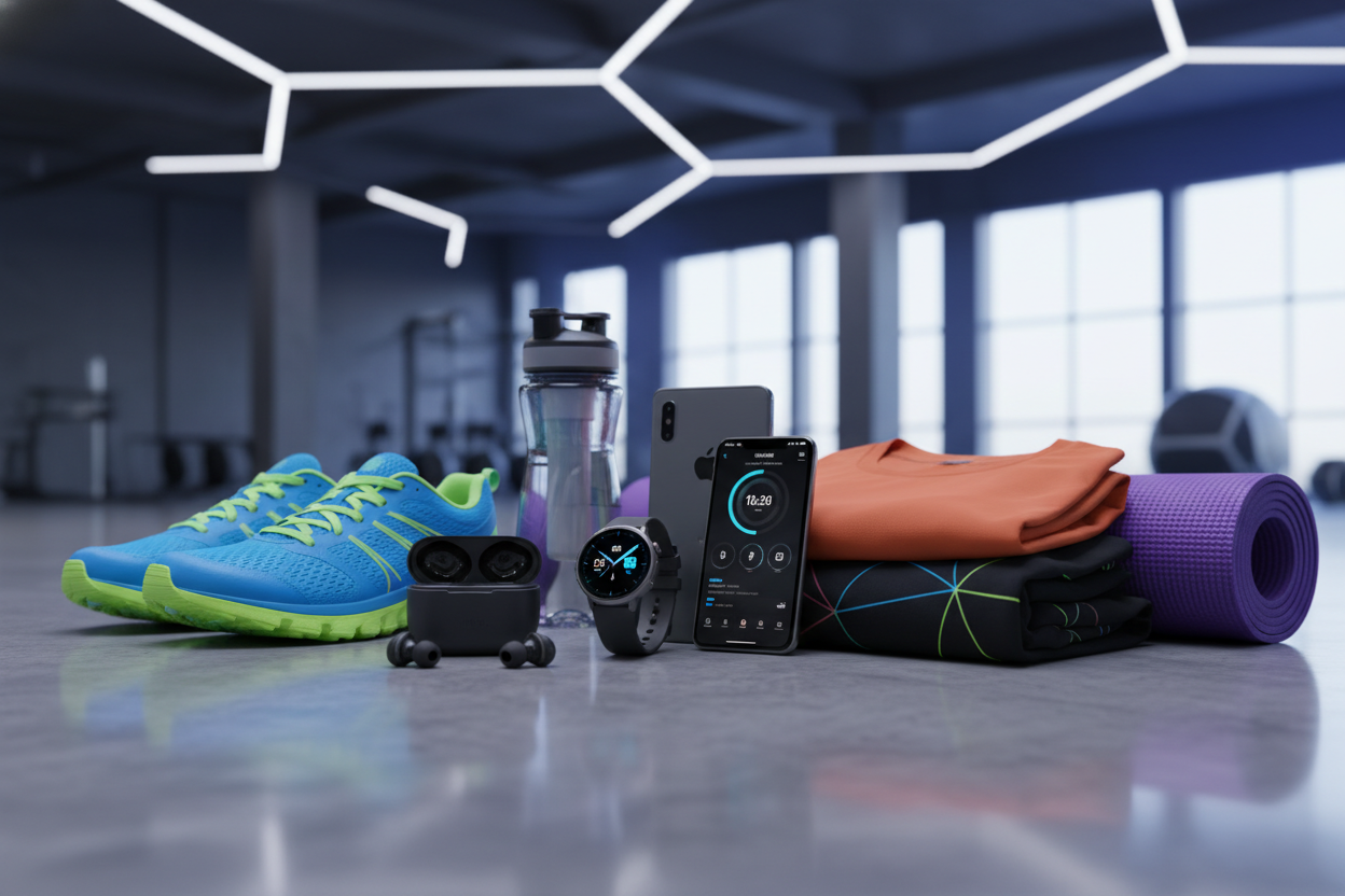 i want tec gadgets and sportswear and sports gear products together 